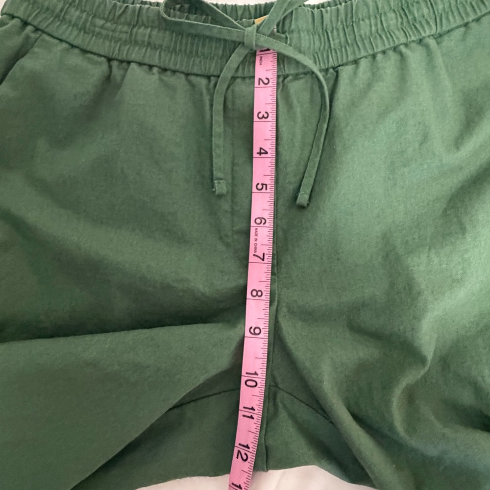 J.Crew Green Linen Cotton Drawstring Pants 12 Spring 2024 Preppy Coastal Casual - Picture 11 of 14
